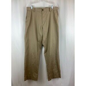 Dockers D3 Men's 36x32 Classic Fit Straight Leg Beige Khaki Pants Flat Front